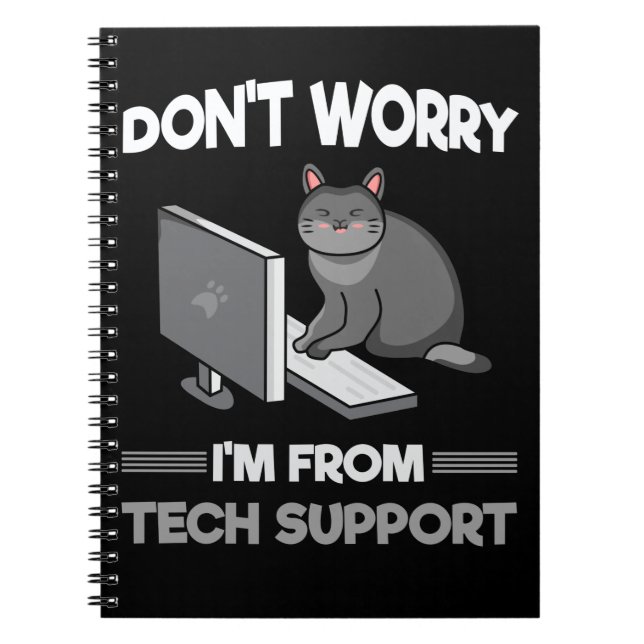 Carnet Funny Support technique Amoureux des chats Informa (Devant)