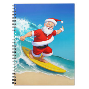 Carnet Funny Surfing Santa Claus