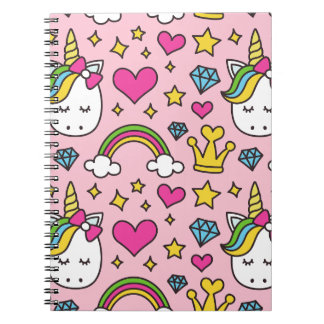 Carnet Funny Unicorn Motif rose Magique Cheval mignon