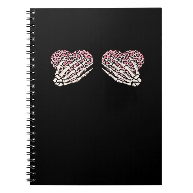 Carnet Funny Valentines Jour Squelette Mains Coeurs Fille (Devant)