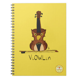 Carnet Funny Violin Cute Owl Musician Kids Music