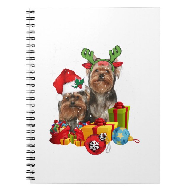 Carnet Funny Yorkshire Terrier Noël (Devant)