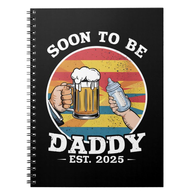 Carnet Futur Papa 2025 Premier Papa 2025 Rétro (Devant)