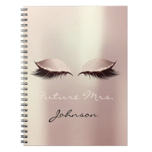 Carnet Future étincelle de nom de Mme Bridal Pink Makeup