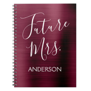 Carnet Future Mme Burgundy Purple Planificateur de Fêtes