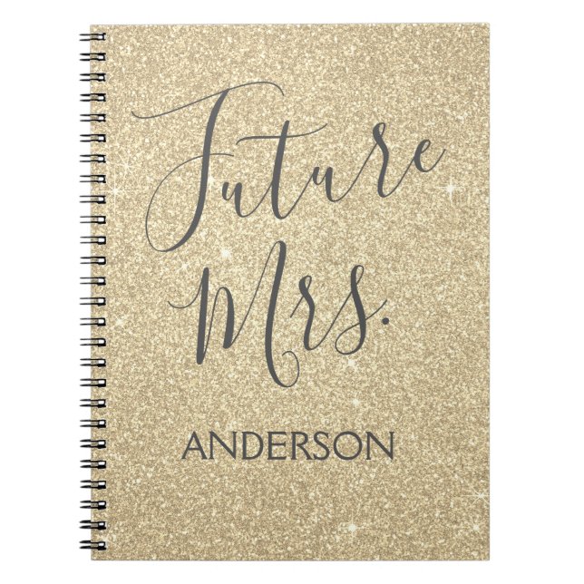 Carnet Future Mme Luxury Gold Sparkle Parties scintillant (Devant)