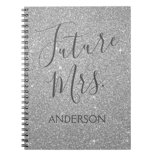 Carnet Future Mme Luxury Silver Sparkle Parties scintilla (Devant)
