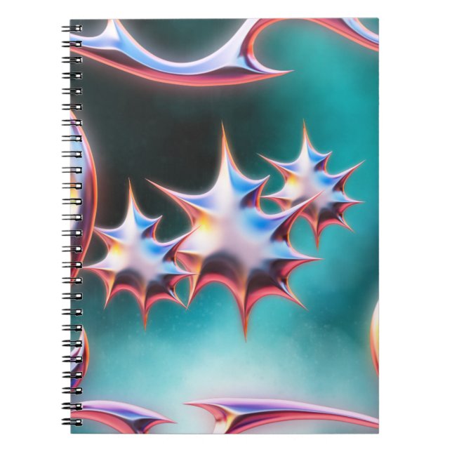 Carnet futuriste Chrome Spikes Abstrait Sci-Fi (Devant)