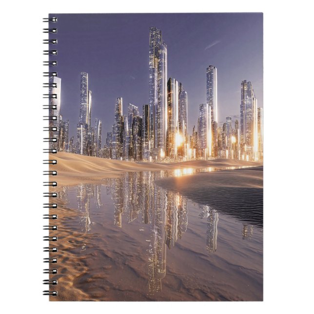 Carnet Futuristic Sci-Fi City Reflected In Desert Sands (Devant)