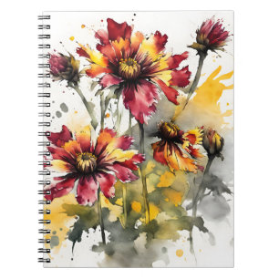 Carnet Gaillardia - Fleurs aquarelles