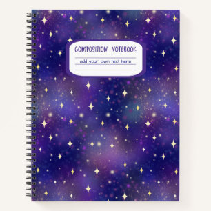 Carnet Galaxie cosmique violette Stars Composition