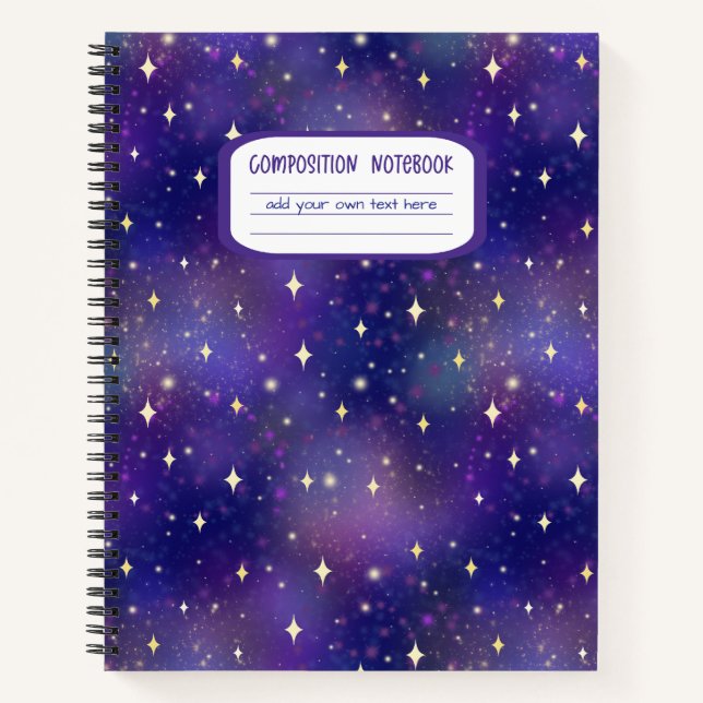 Carnet Galaxie cosmique violette Stars Composition (Devant)
