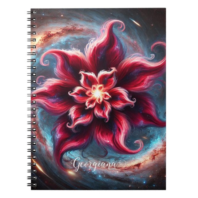 Carnet Galaxie florale festive personnalisée (Devant)