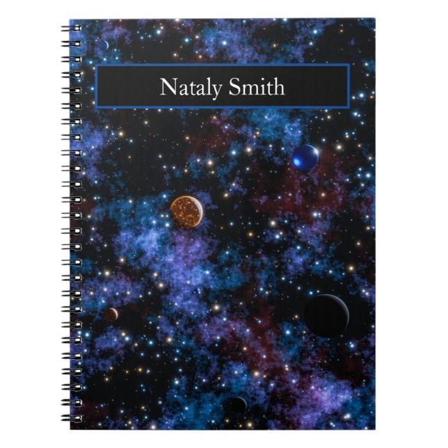 Carnet Galaxies colorées, étoiles et planètes (Devant)