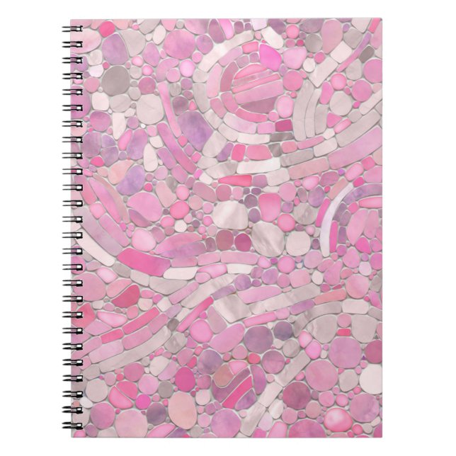 Carnet Galets Mosaic Art - Rose rose pâle (Devant)