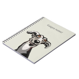Carnet Galgo dessin noir et blanc et gris