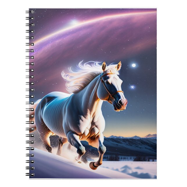Carnet Galloping de chevaux dans des champs neigeux sous  (Devant)