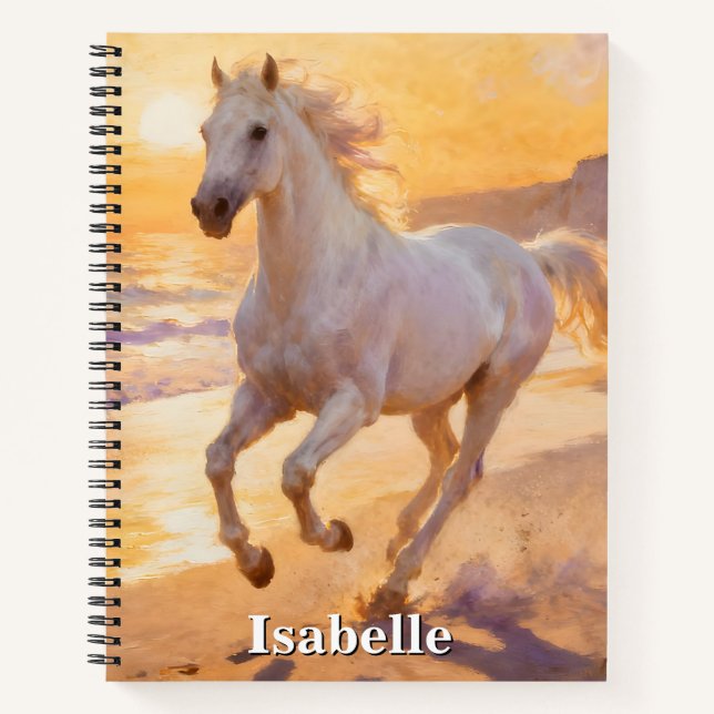 Carnet Galop sur la plage au lever du soleil (Devant)