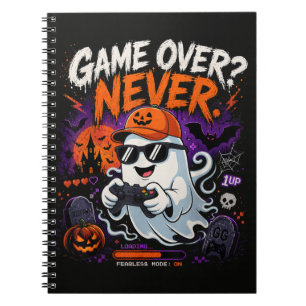 Carnet Game Over Jamais Drôle Gamer Fantôme Halloween