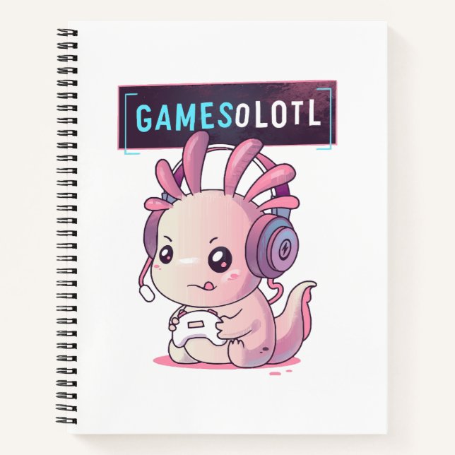 Carnet Gamesolotl - Axolotl Joueur (Devant)