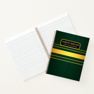 Carnet Gamme de textiles de luxe tendance Green Gold