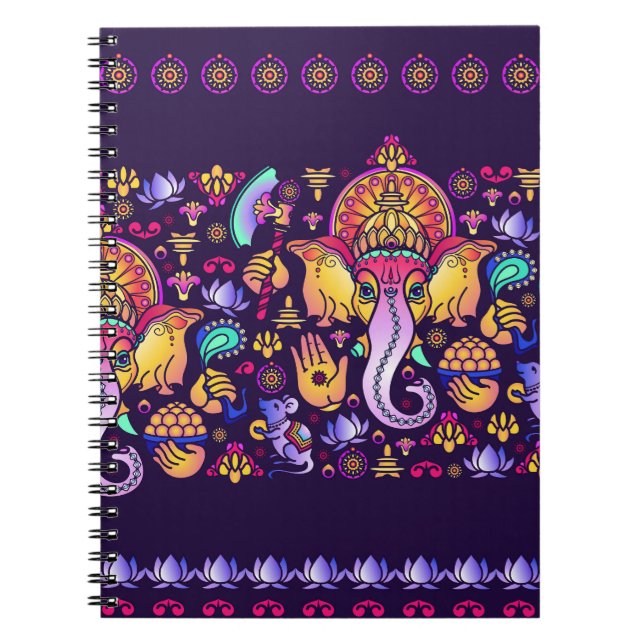 Carnet Ganesh Hindu God : Festive sans fil (Devant)