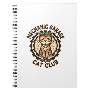Carnet Garage Mécanique Chat POD Vector Art - Garage Méca