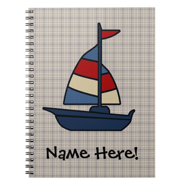 Carnet Garçon bleu/bronzage de voilier nautique (Devant)