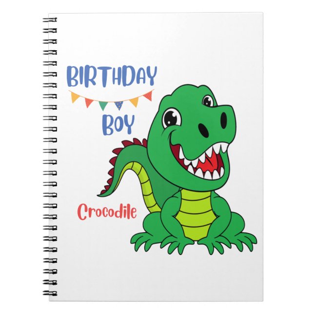 Carnet Garçon crocodile anniversaire, Tout-petit Annivers (Devant)