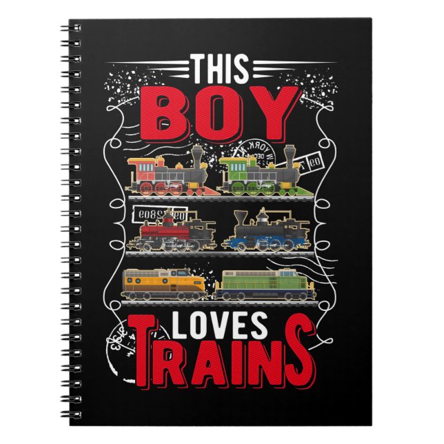Carnet Garçon Train Enfants Locomotive (Devant)