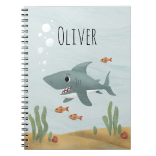 Carnet Garçons adorable Blue Ocean Shark Kids School