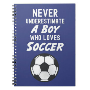 Carnet Garçons de football bleu marine