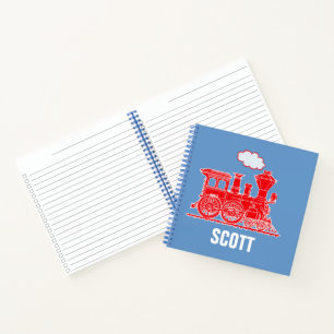 Carnet Garçons de train nommés rouge bleu