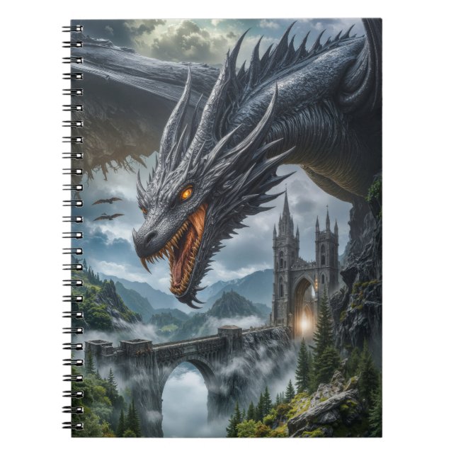 Carnet Garde du dragon noir protégeant un château de mont (Devant)