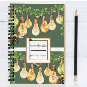 Carnet Garden String éclaire avec les abeilles. Ladybug, 