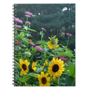 Carnet Garden View- sunflower, daisies, cosmos