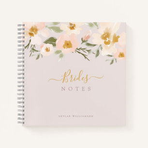 Carnet Gardenia Blush Aquarelle Abstraite Floral Brides