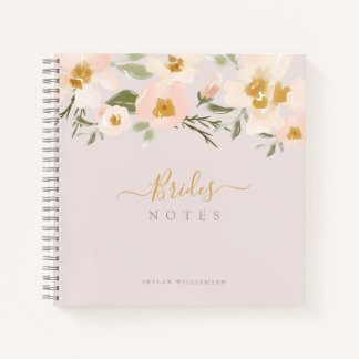 Carnet Gardenia Blush Aquarelle Abstraite Floral Brides