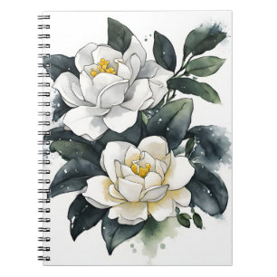 Carnet Gardenia - Fleurs aquarelle