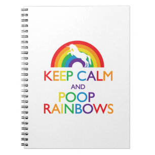 Carnet Gardez la licorne d'arcs-en-ciel de calme et de