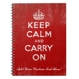 Carnet Gardez le calme et continuez, rouge et blanc