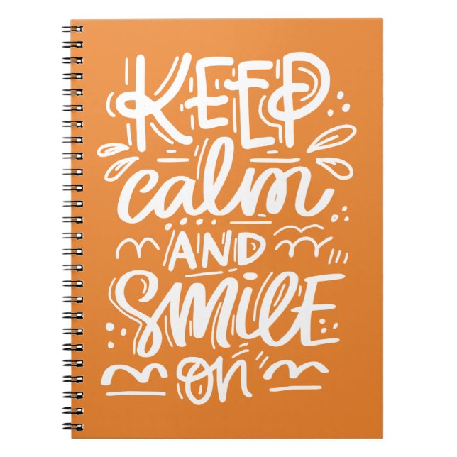 Carnet Gardez le calme et souriez dessus (Devant)