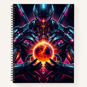 Carnet Gardien Cosmique Cybernétique Abstrait Robot Futur