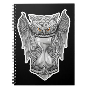 Carnet Gardien du Temps - Illustration de hibou et de sab