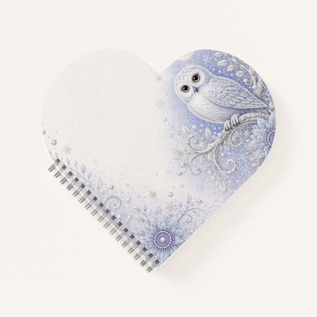 Carnet Gardienne de la Nuit d'Hiver – Douce Chouette Blan (Devant)