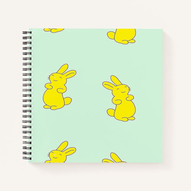 Carnet Garnons heureux jaune sur turquoise (Devant)