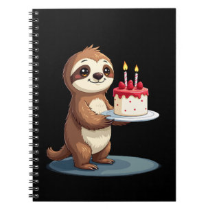Carnet Gâteau d'anniversaire drôle avec costume de paress