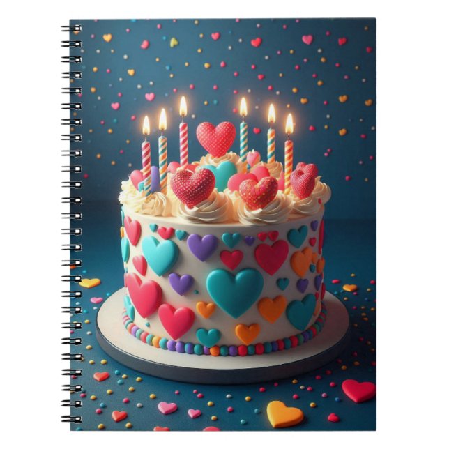 Carnet Gâteau d'anniversaire Hearts (Devant)