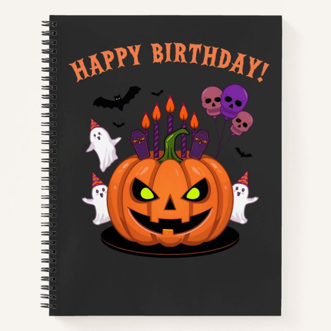 Carnet Gâteau et Fantômes Citrouilles éffrayant Halloween (Devant)