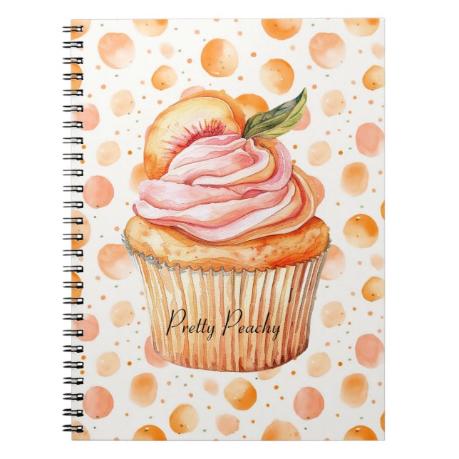Carnet Gâteau Peach Cupcake Points Fantaisistes (Devant)